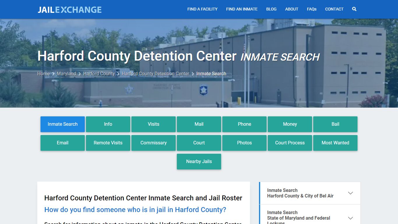 Harford County Detention Center Inmate Search - Jail Exchange