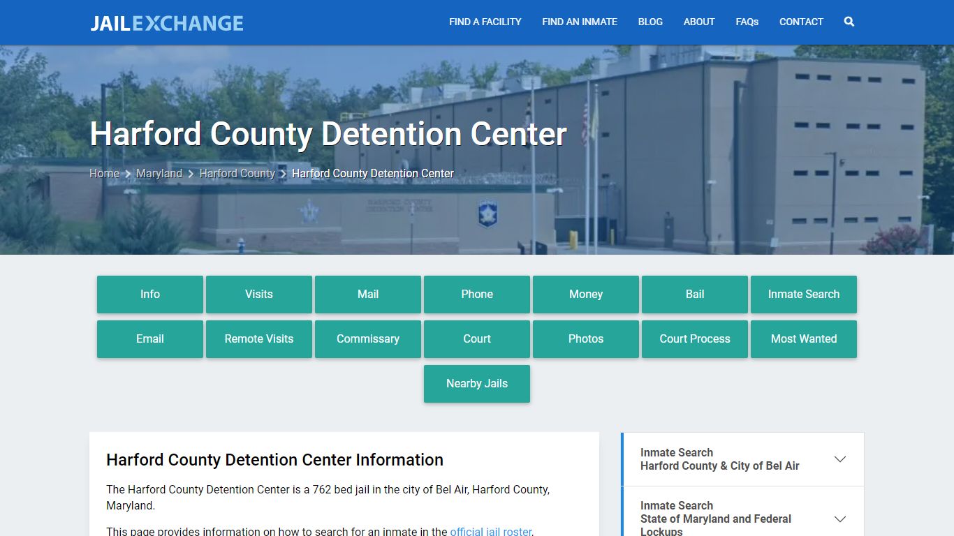 Harford County Detention Center, MD Inmate Search, Information